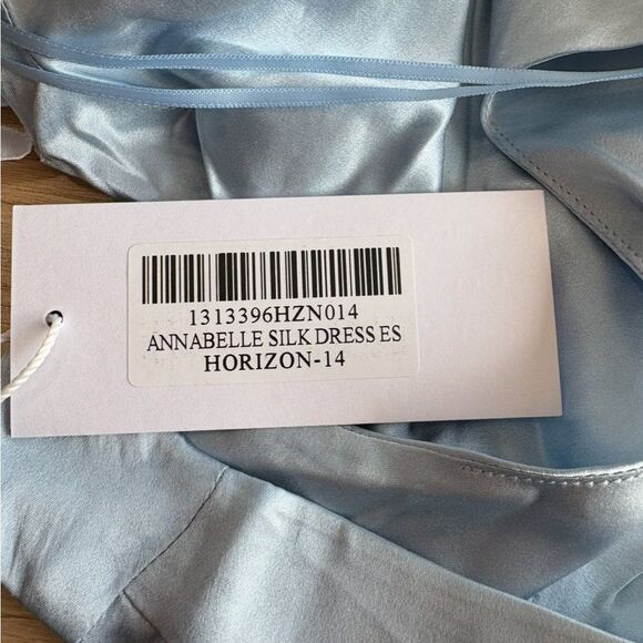 Reformation Annabelle Silk Dress in Horizon Blue size 14 NWT $448 - Picture 6 of 6